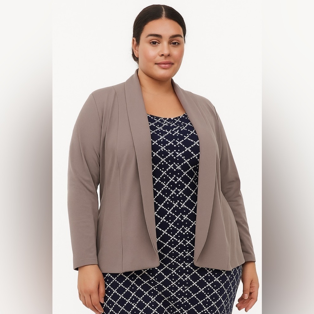 Premise Studio Taupe Plus Size Blazer‎